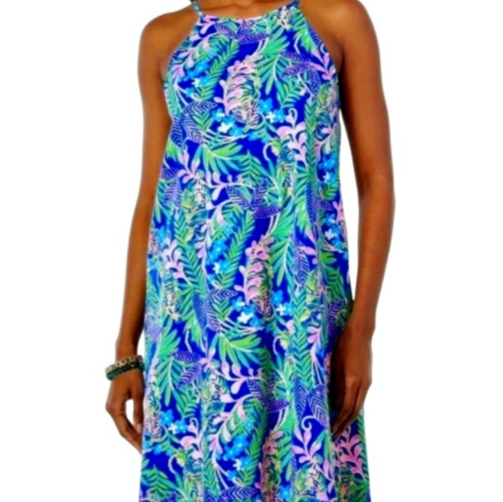 NWT Lilly Pulitzer Margot Dress. Size XL. Borealis Blue How You Like Me Prowl